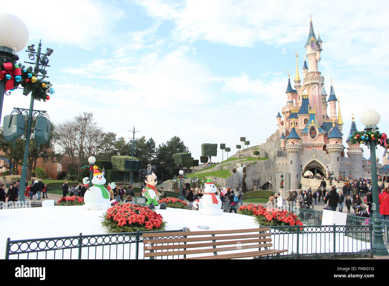 Disneyland Paris zu Weihnachten Stockfoto