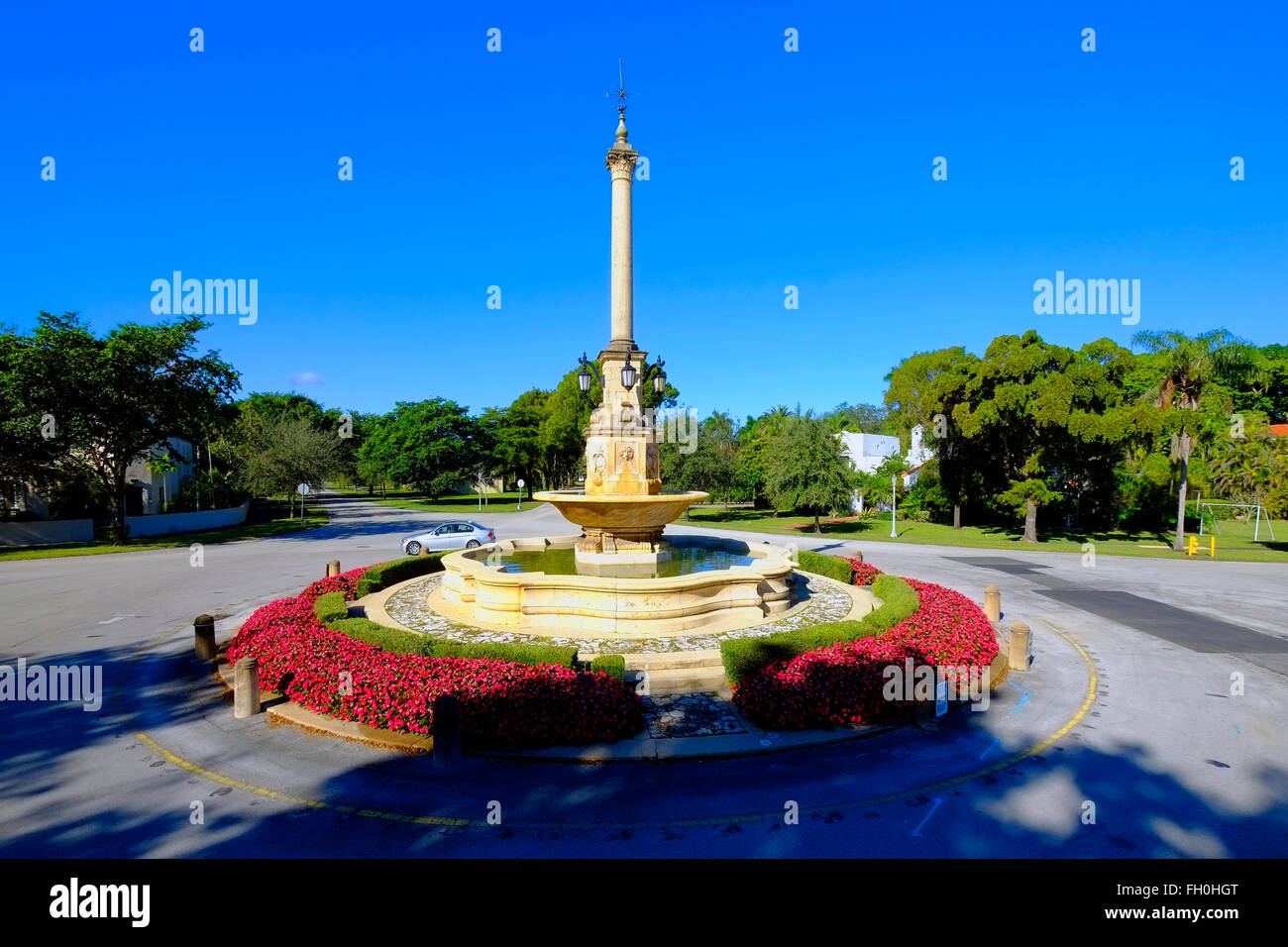 De Soto Brunnen in De Soto Plaza in der Nähe von Biltmore Hotel Miamia FL Florida Stockfoto