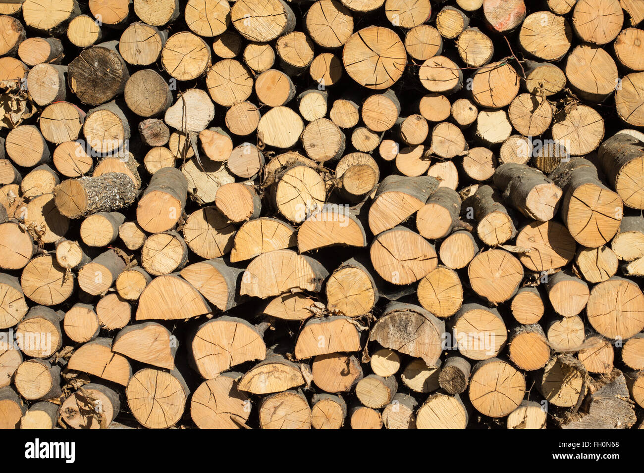 Bigstack von Stückholz Stockfoto