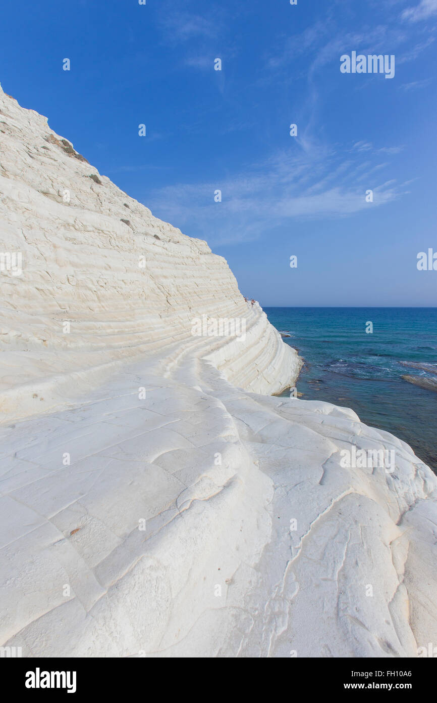 Kreidefelsen, Meer, Scala dei Turchi, Realmonte, Sizilien, Italien Stockfoto