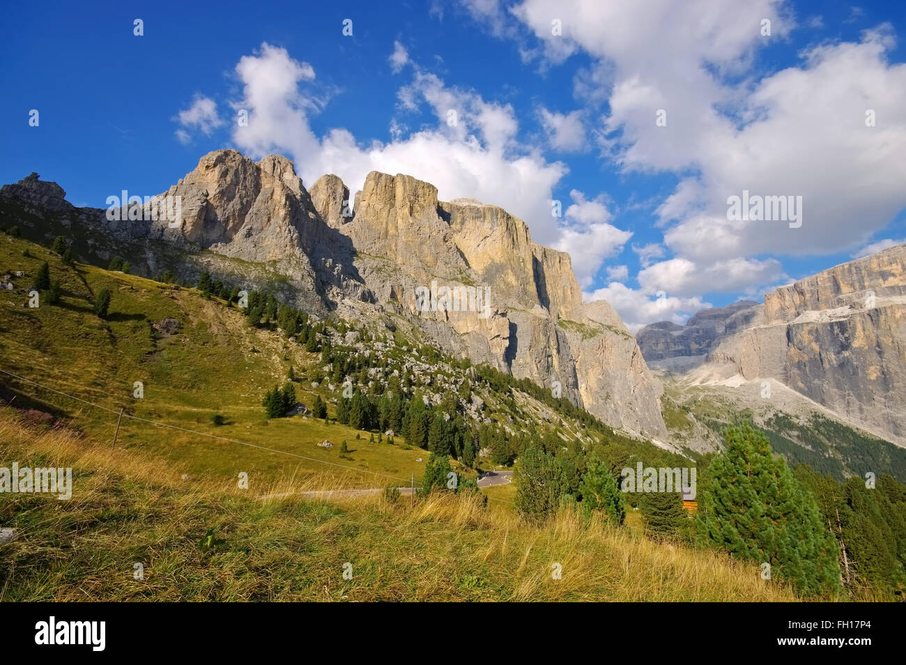 Sella Gruppe in den Dolomiten, Züricher Alpen - Sellagruppe in den Dolomiten, Italienische Alpen Stockfoto