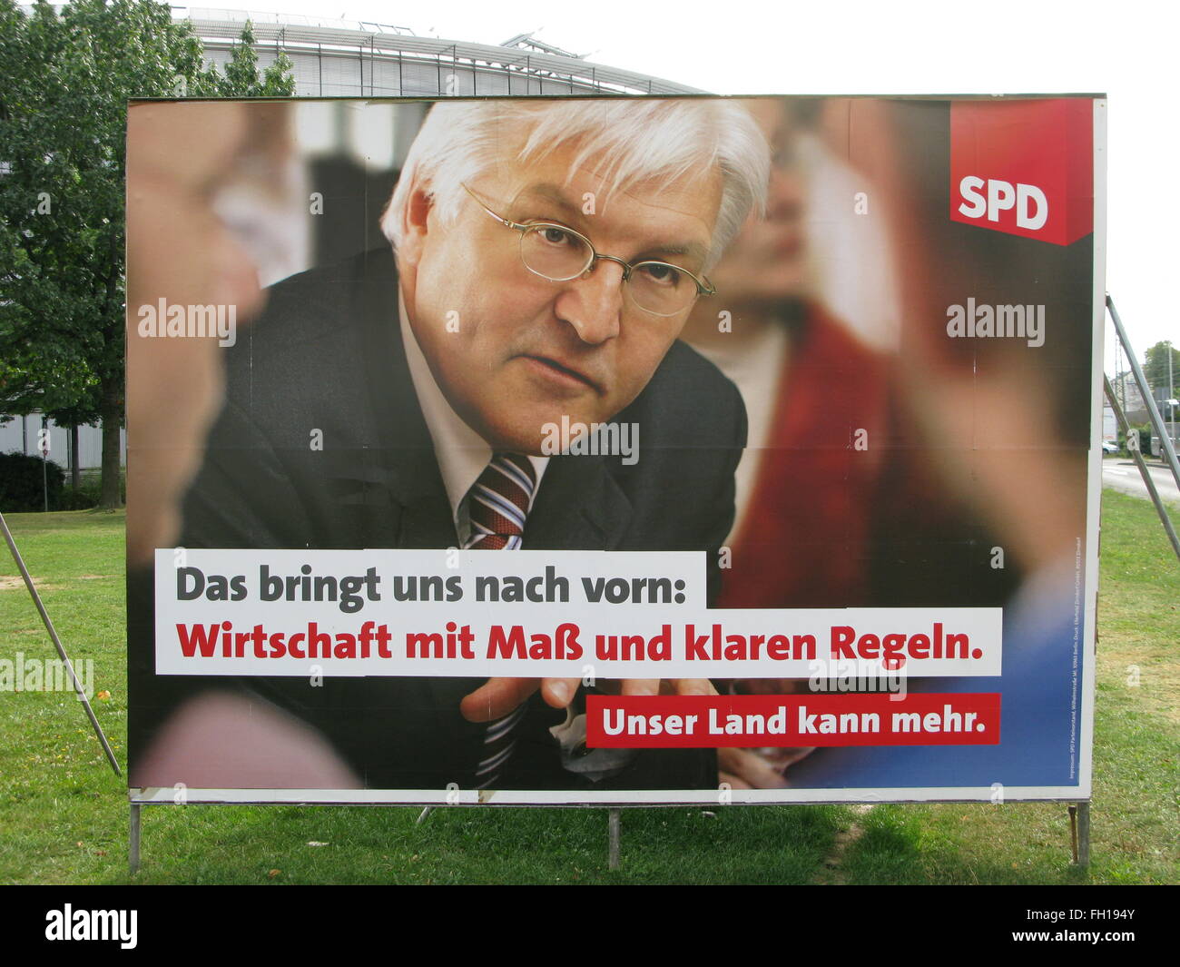Wahlplakat mit Frank Walter Steinmeyer, SPD Stockfoto