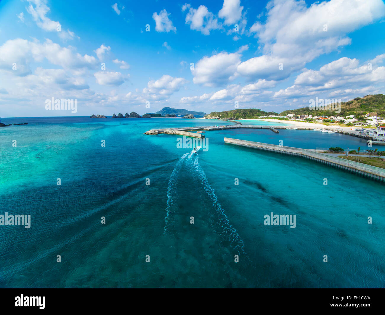 Schöne Meer von Okinawa Kerama Inseln. Stockfoto