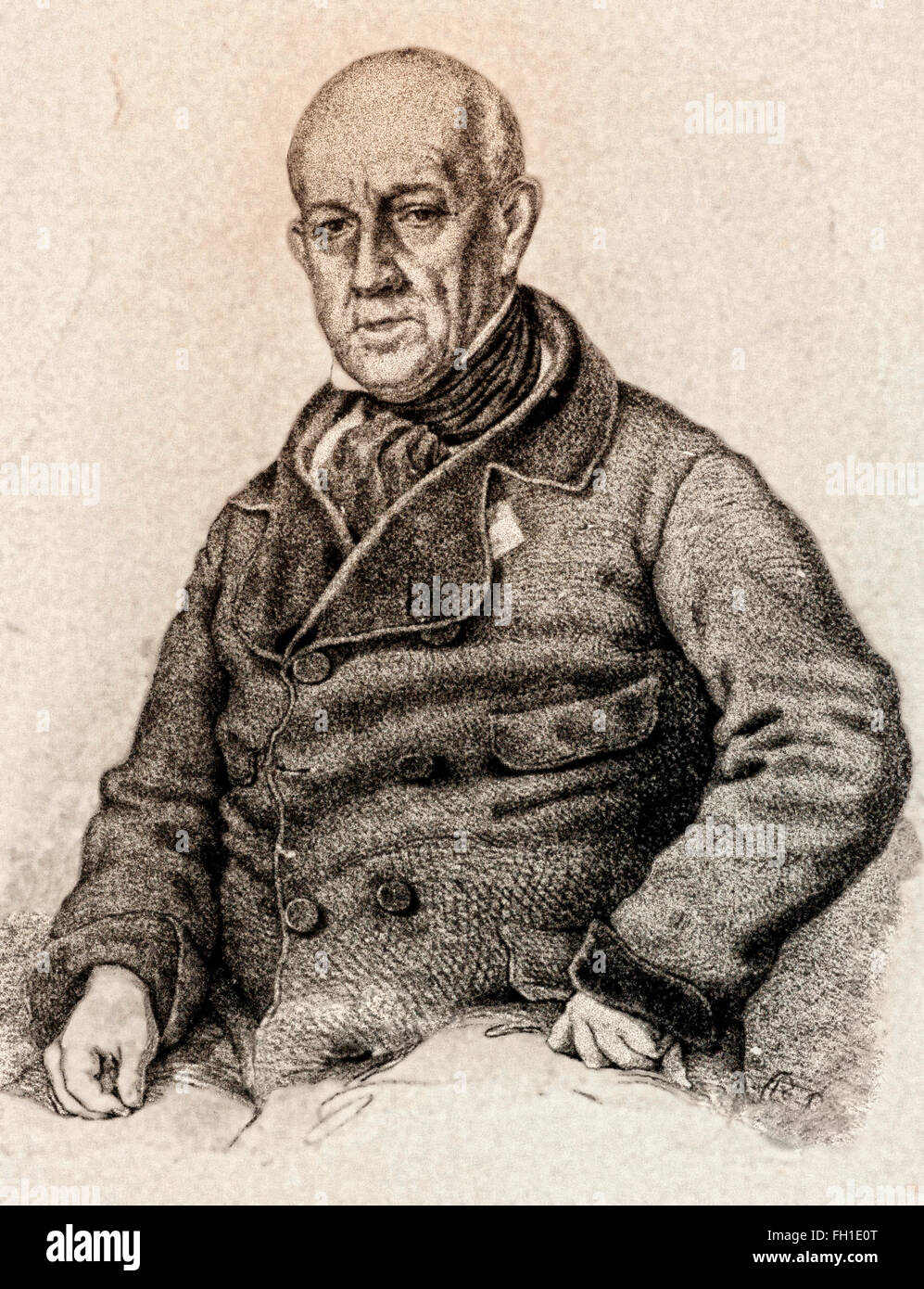 Ruggero Settimo Regierungschef während der sizilianische Revolution von 1848 und war Vorsitzender des Ausschusses für Aufständische Stockfoto