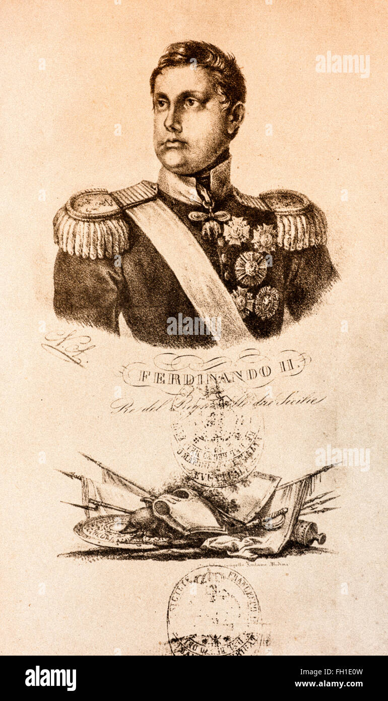 Ferdinand II von Bourbon König des Königreichs beider Sizilien Stockfoto
