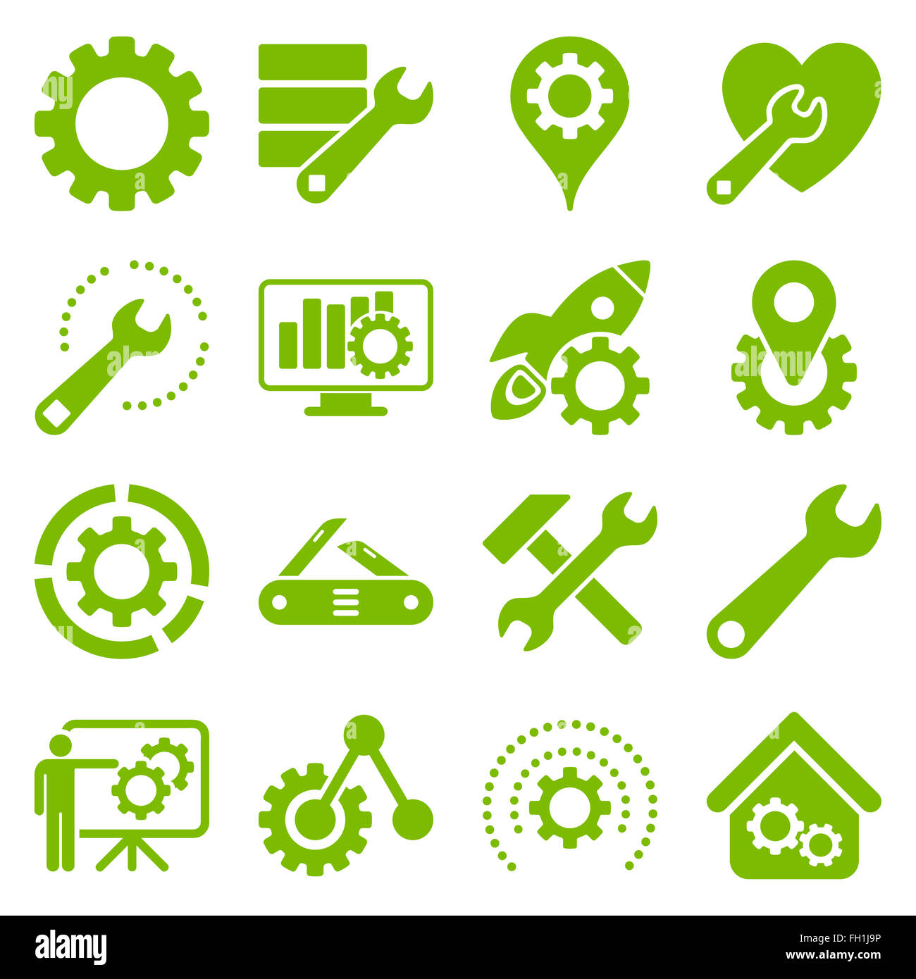 Optionen und Service-Werkzeuge-Icon-set Stockfoto
