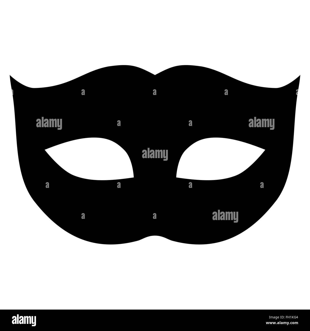 Datenschutz flache schwarze Farbe Maskensymbol Stockfoto