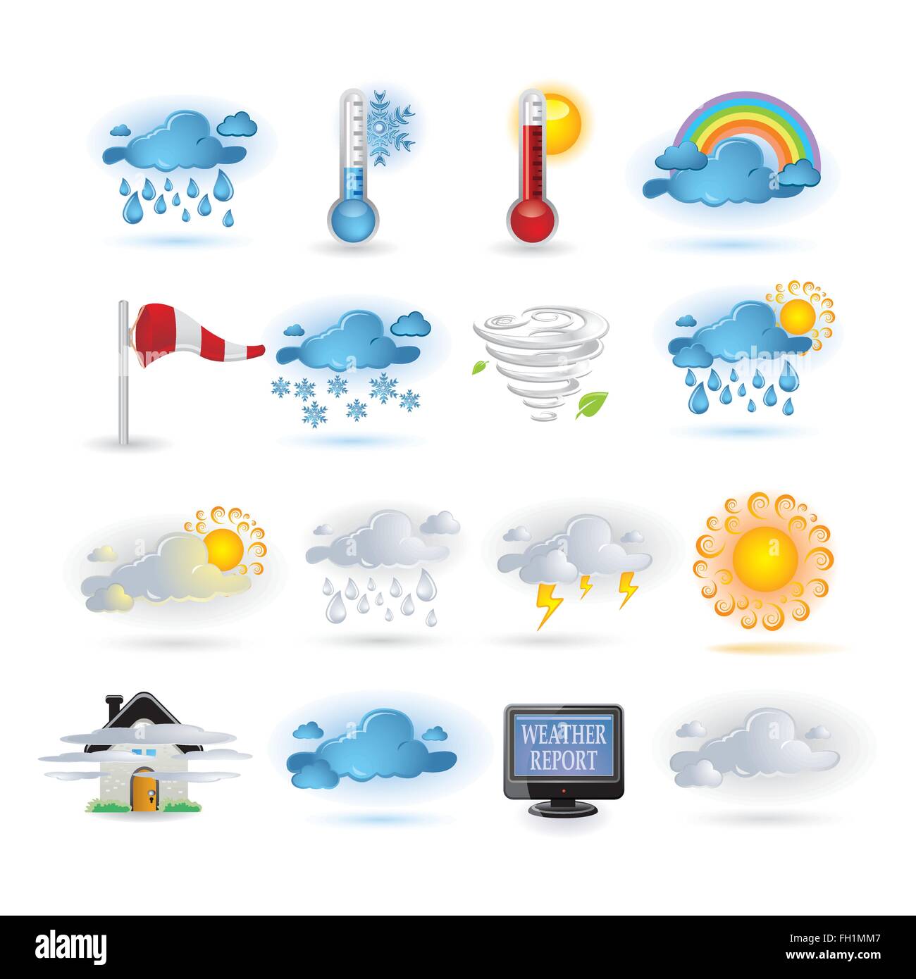 Wetter-Bericht-Icon-set Stock Vektor