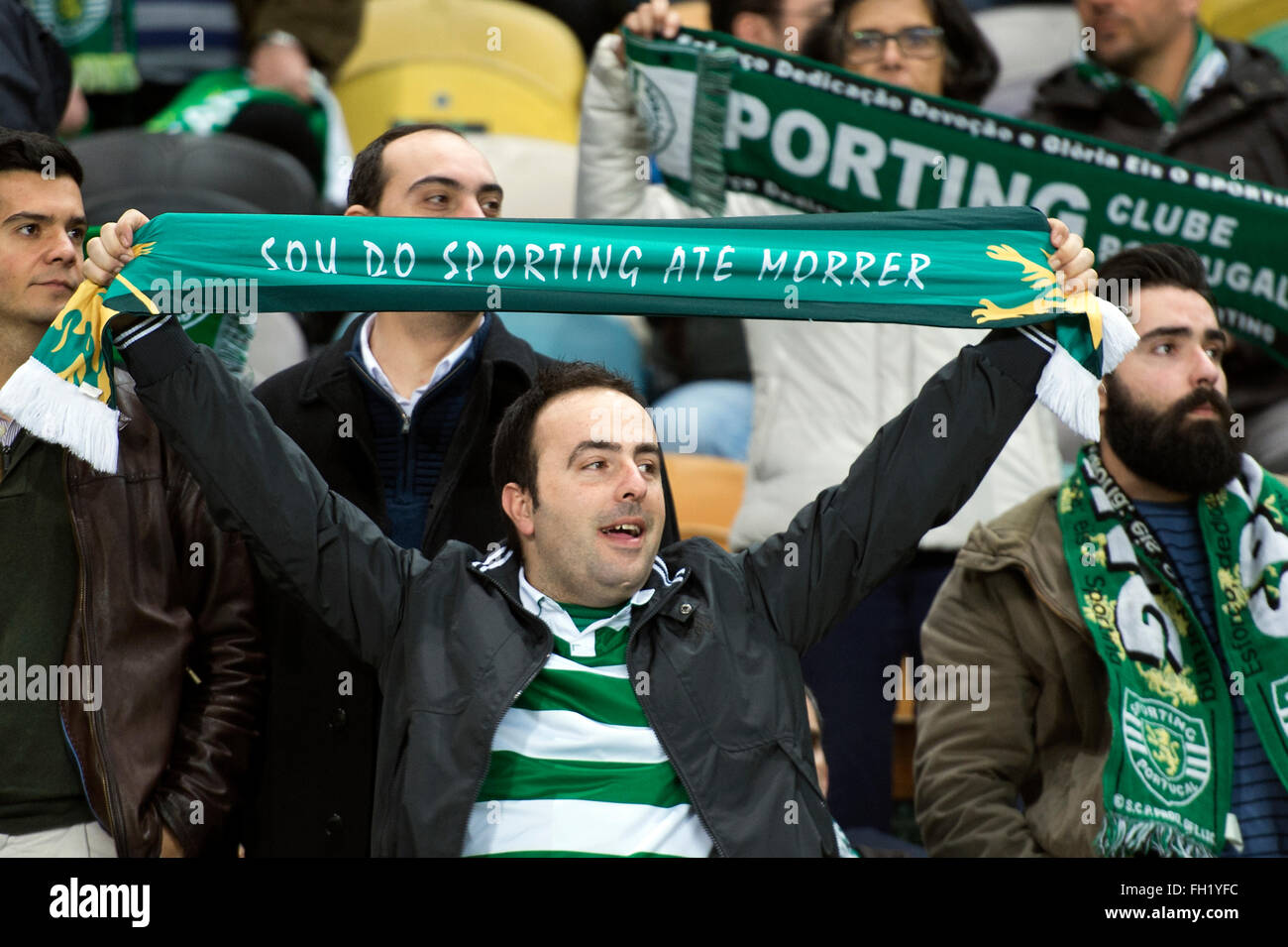 Sportliche Ganha Por 2-0 Ao Boavista e Garante o Primeiro Lugar Na Portuguesa Primeira Liga. Lissabon, Portugal, auf Fev 18, 2016. (Foto von Gonçalo Silva) Stockfoto