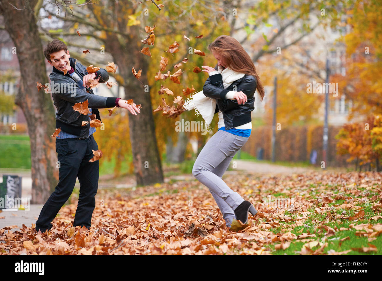 Herbst-paar Stockfoto