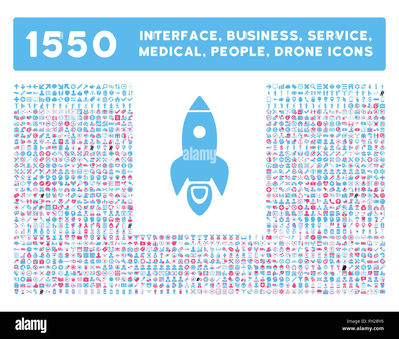 Schnittstelle, Geschäft, Werkzeuge, Menschen, Medizin, vergibt Vektor-Icons Stockfoto