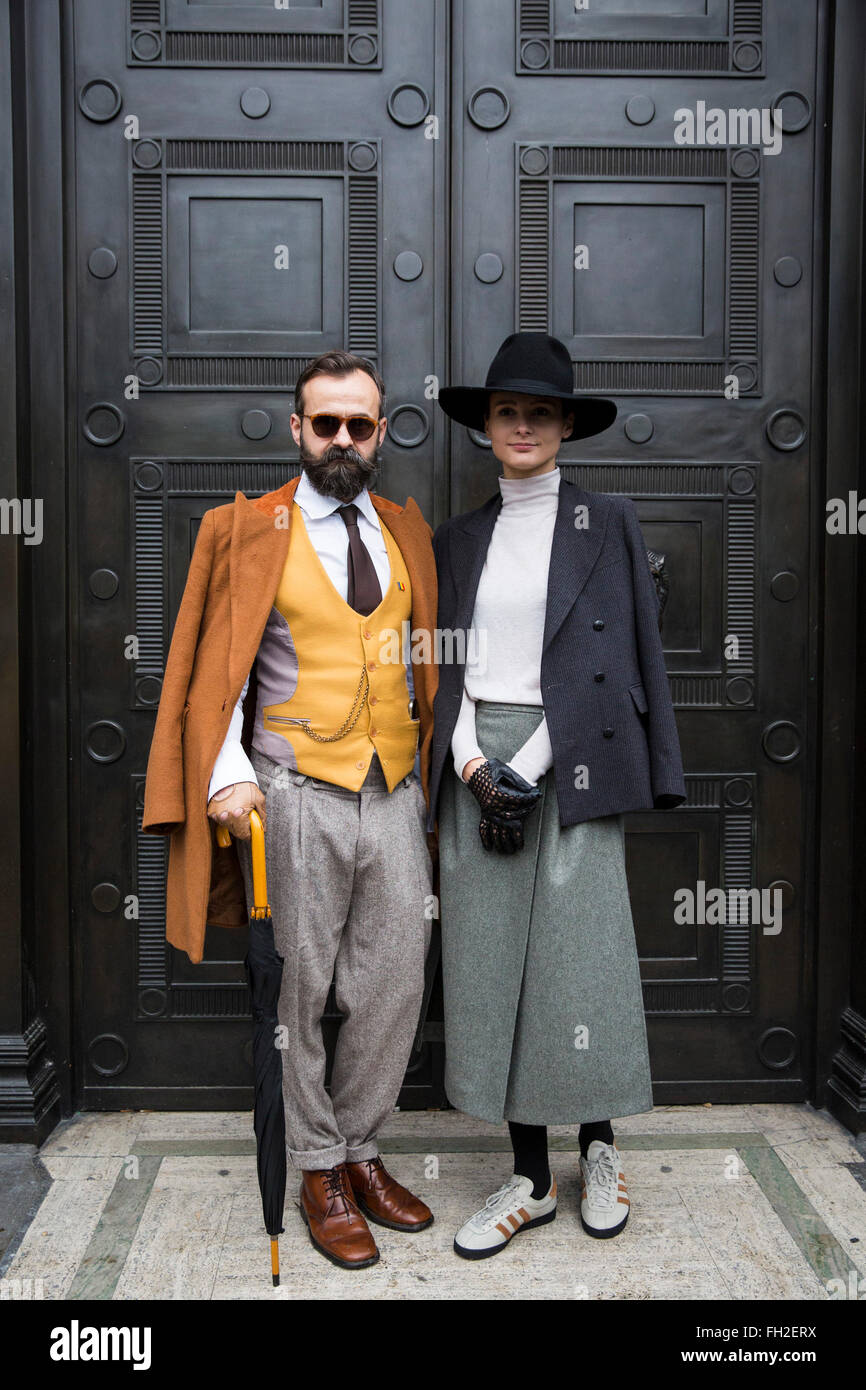 Street-Style London Collections Men Fashion week, Herbst-Winter-2016. Stockfoto