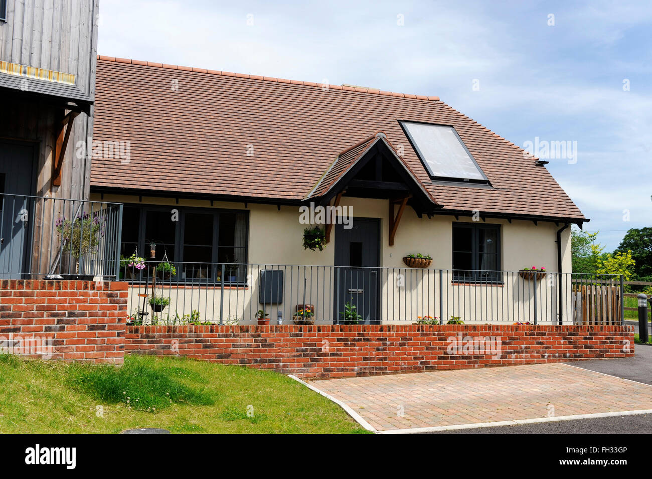 Bungalow auf einem neuen Gelände Stockfoto