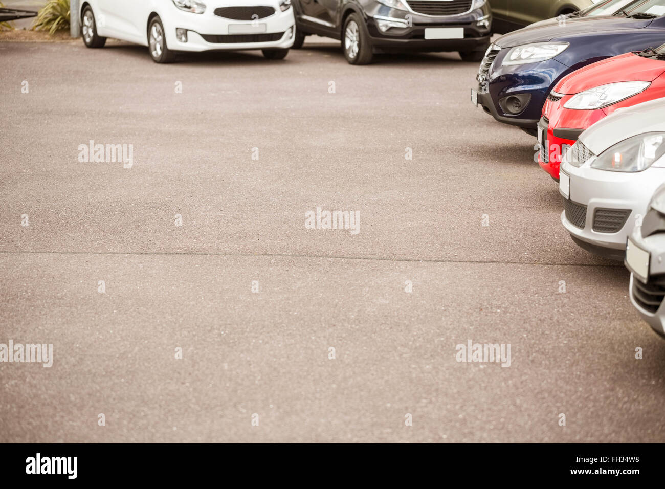 Blick auf Zeile Neuwagen Stockfoto