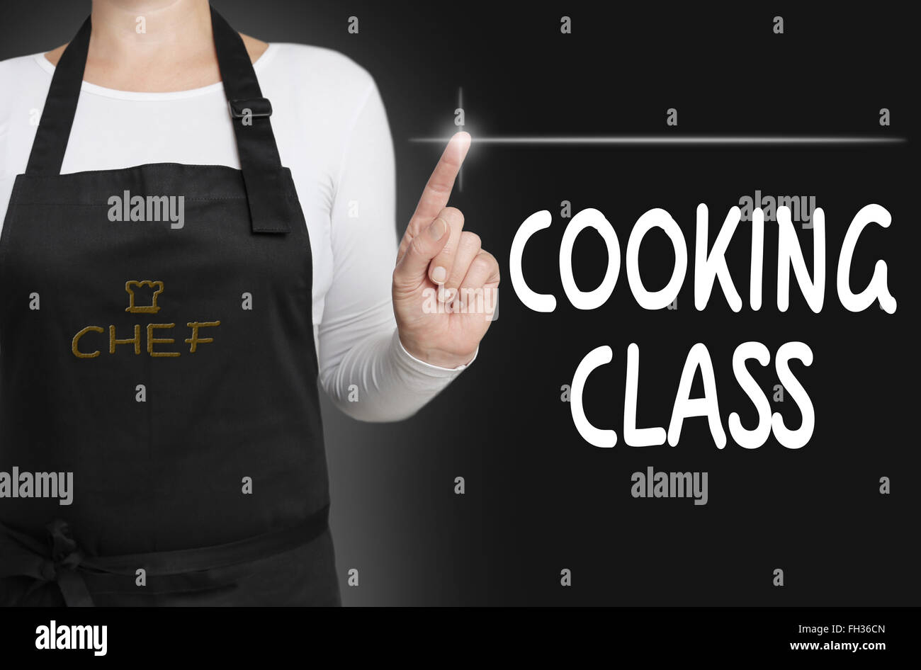 Koch Kochen Klasse Touchscreen gesteuert. Stockfoto