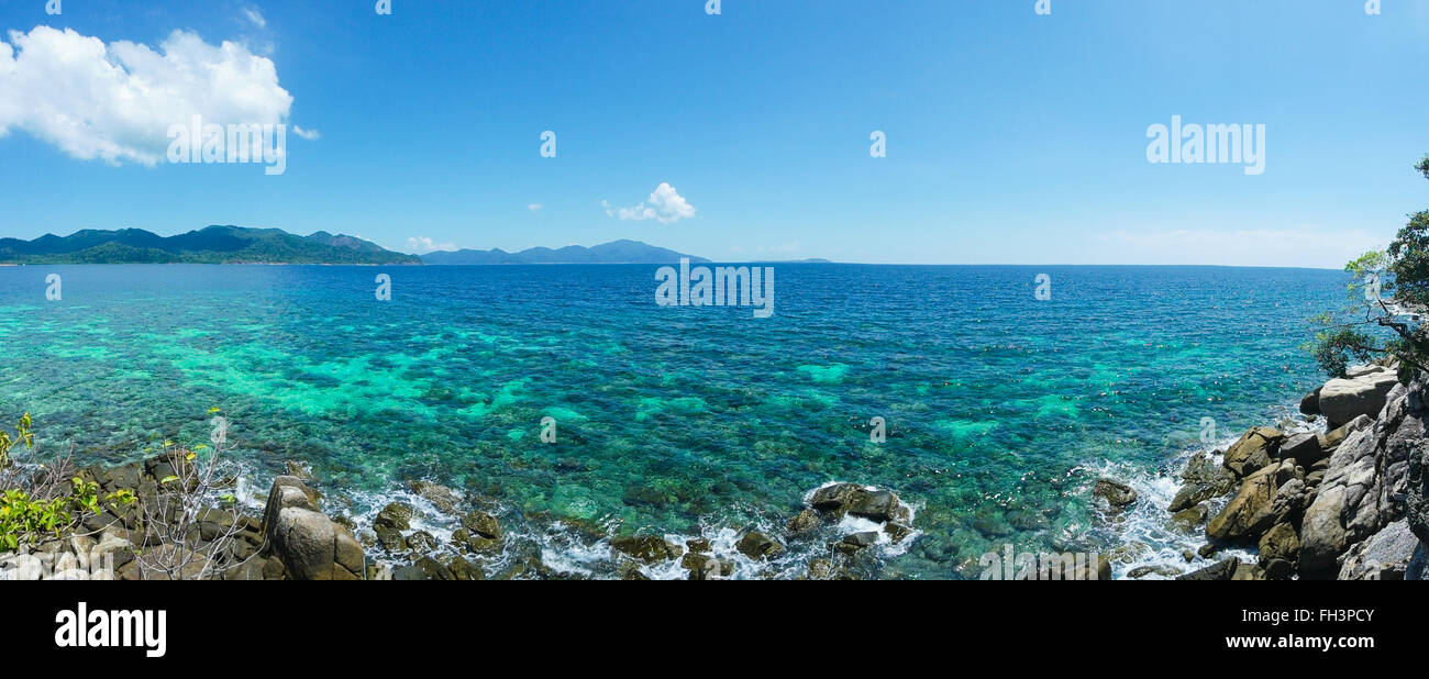 Meer mit Lipe island - Panorama Stockfoto
