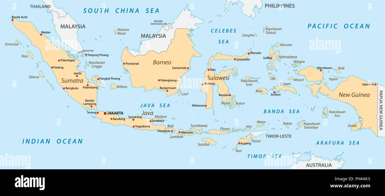 Indonesien Karte Stock Vektor
