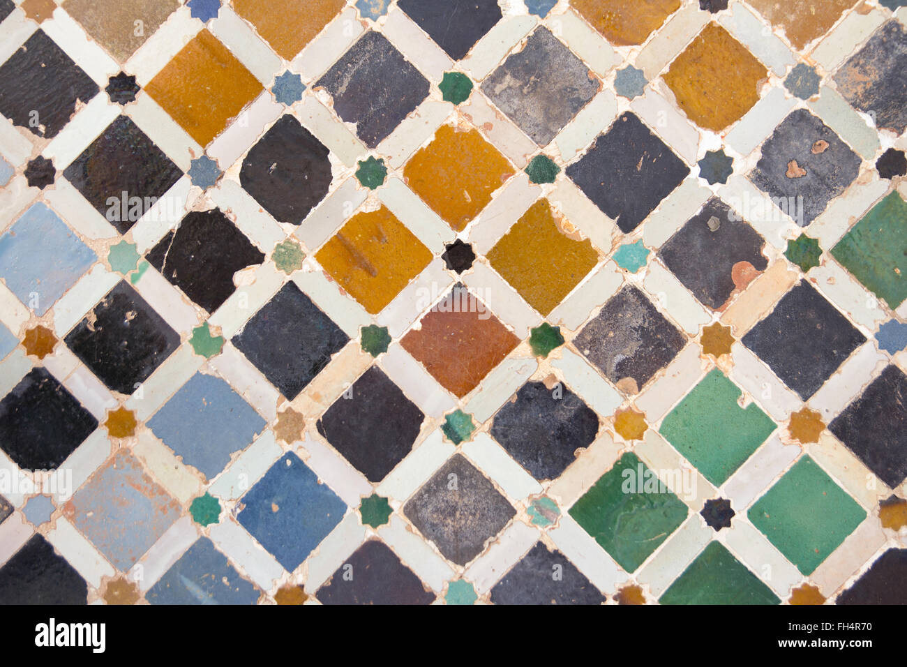 Alhambra-Ziegel-Mauer Stockfoto