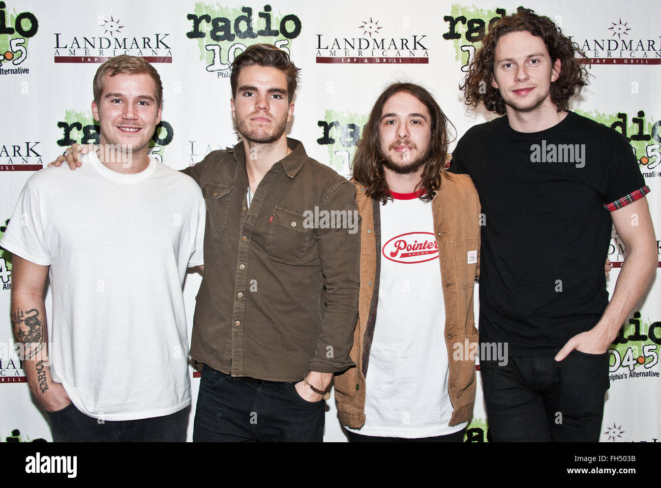 Bala Cynwyd, Pennsylvania, USA. 22. Februar 2016. Isländischen Indie-Rock Band Kaleo Besuch Radio 104,5 Performance Theater Stockfoto