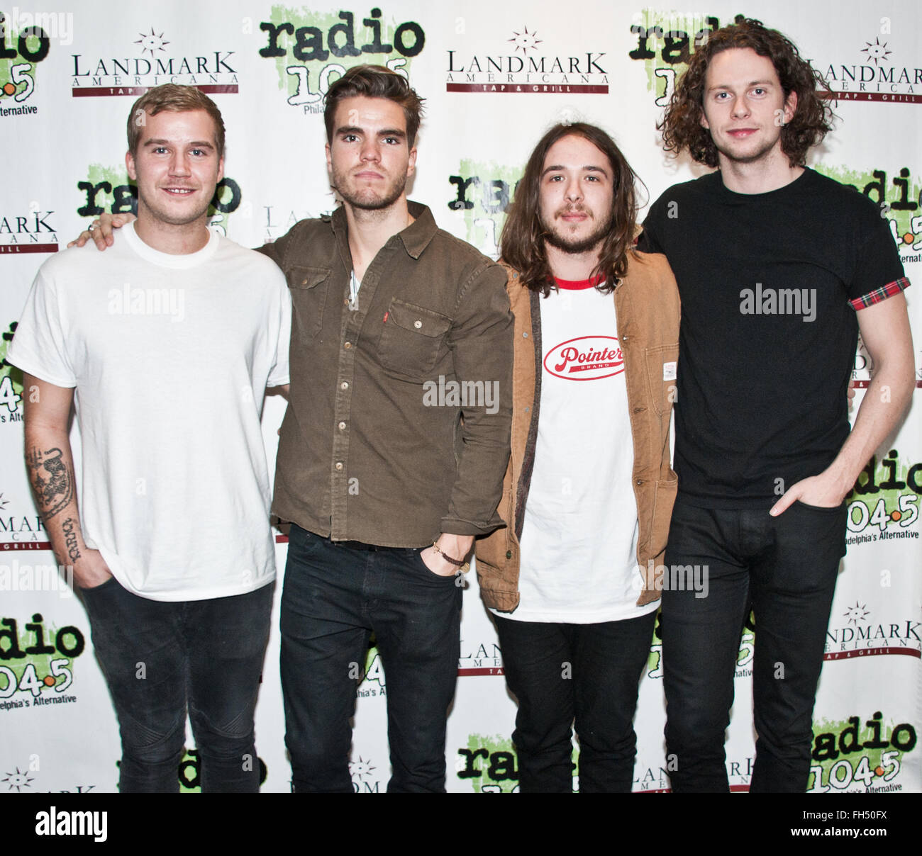 Bala Cynwyd, Pennsylvania, USA. 22. Februar 2016. Isländischen Indie-Rock Band Kaleo Besuch Radio 104,5 Performance Theater Stockfoto