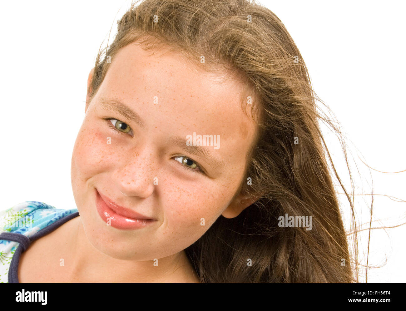 Kleines Mädchen posiert Life A grown-up-Modell Stockfoto