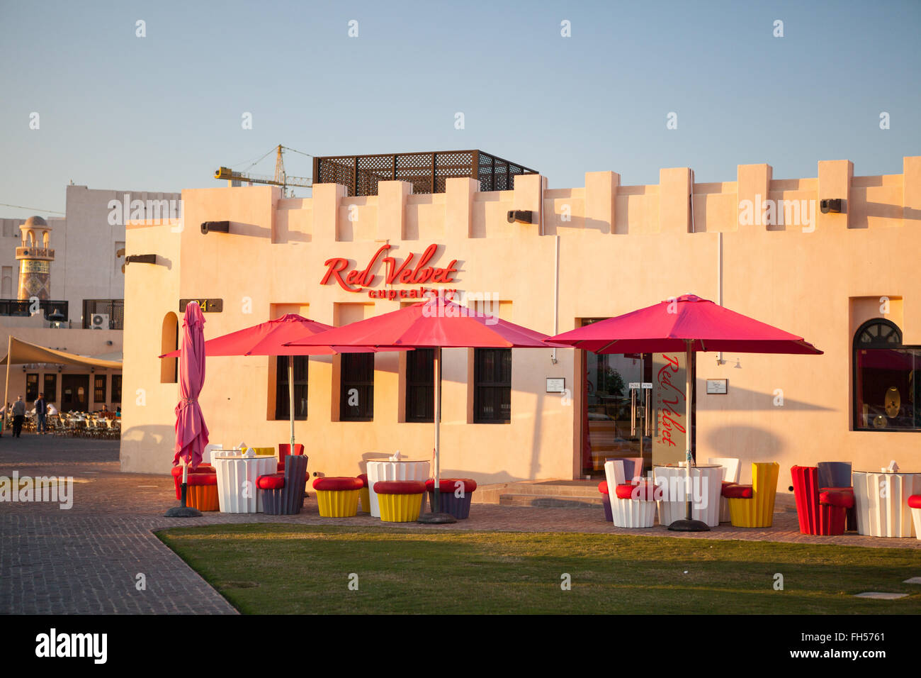 Red Velvet Beckerei Katara Cultural Village, Katar Stockfoto
