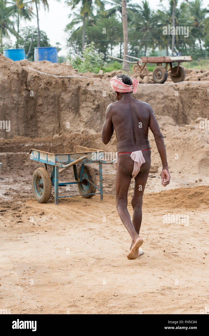 Indien, Tamil Nadu, Pondicherry Aera. Landleben in kleinen Dörfern, Armut Stockfoto