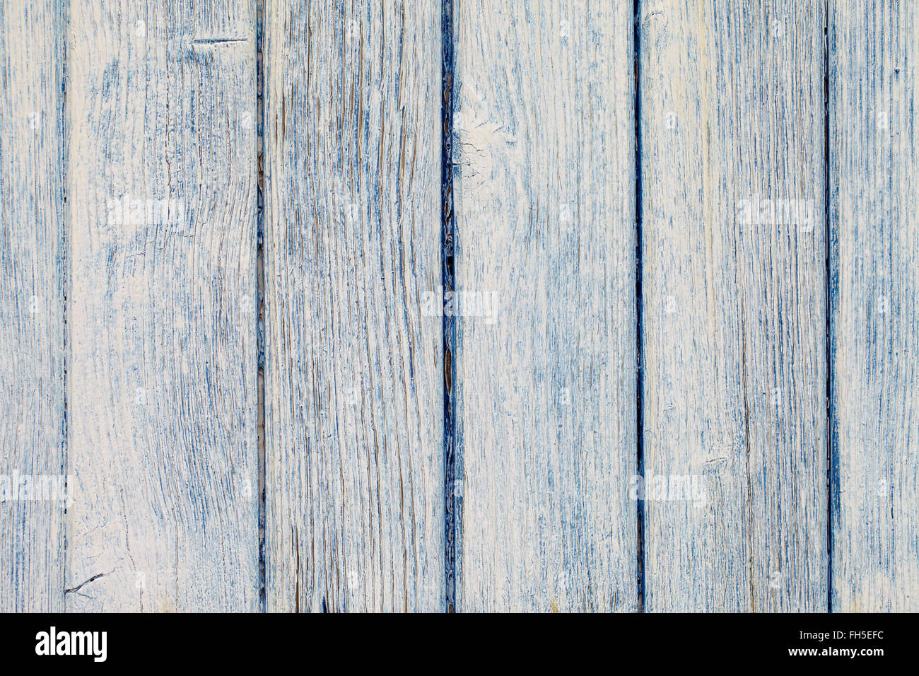 Nahaufnahme von blau und weiß bemalten Holzwand, Biscarrosse, Aquitaine, Frankreich Stockfoto