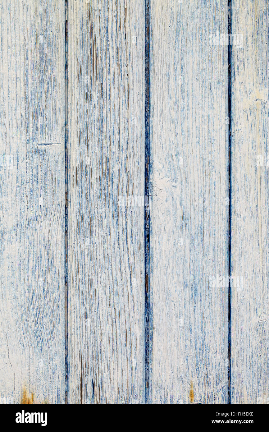 Nahaufnahme von blau und weiß bemalten Holzwand, Biscarrosse, Aquitaine, Frankreich Stockfoto