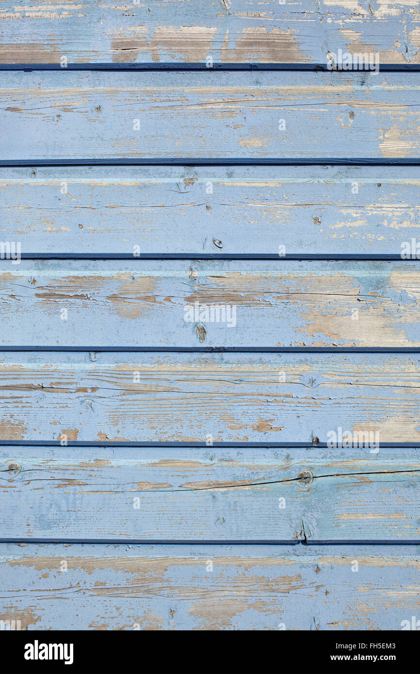 Verwitterte blau lackierten Holzplatten, Andernos, Gironde, Aquitanien, Frankreich Stockfoto