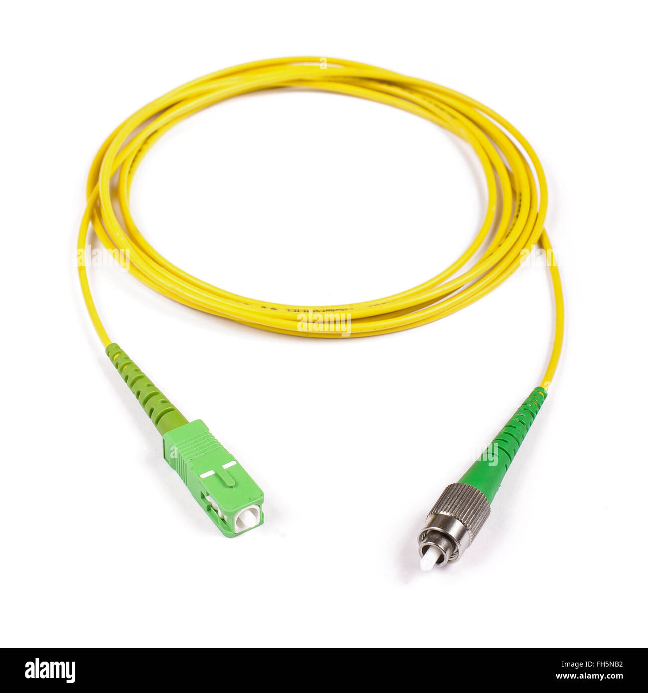 LWL-Kabel auf dem weißen Hintergrund isoliert Stockfoto