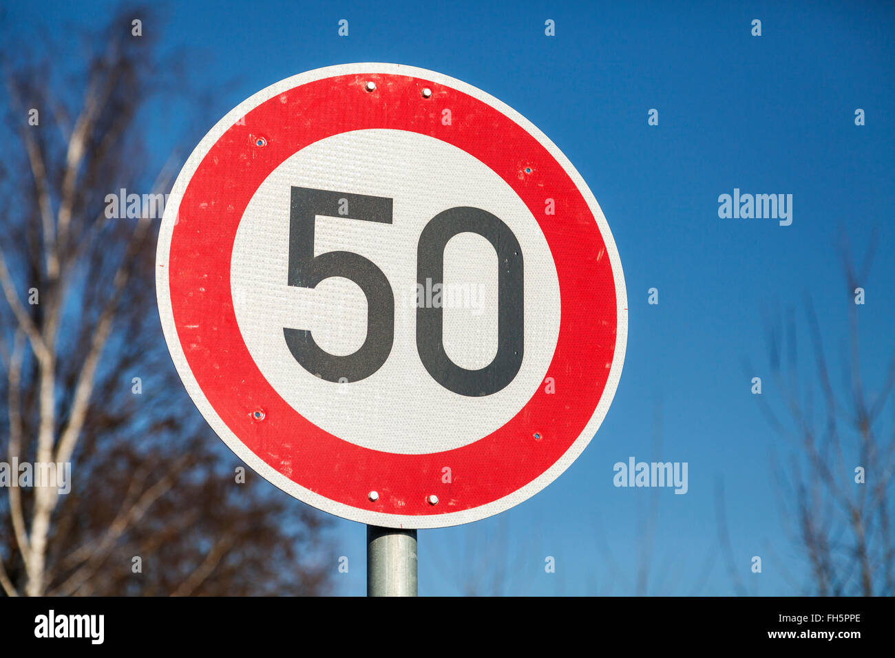 Traffic-Limit 50 Zeichen Stockfoto