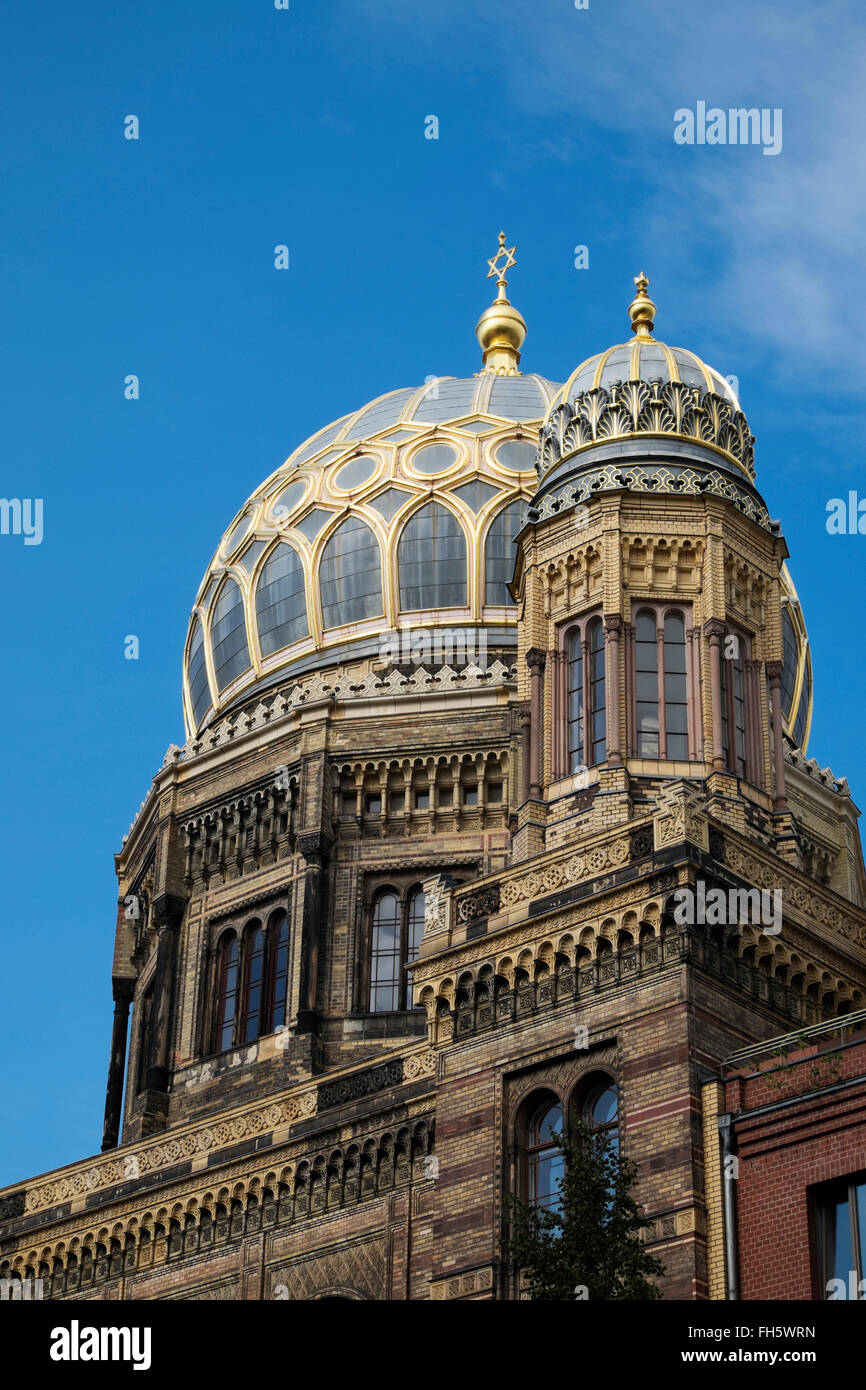 Nahaufnahme von dem Dach des neuen Synagoge, Oranienburger Straße, Berlin-Mitte, Berlin, Deutschland. Stockfoto