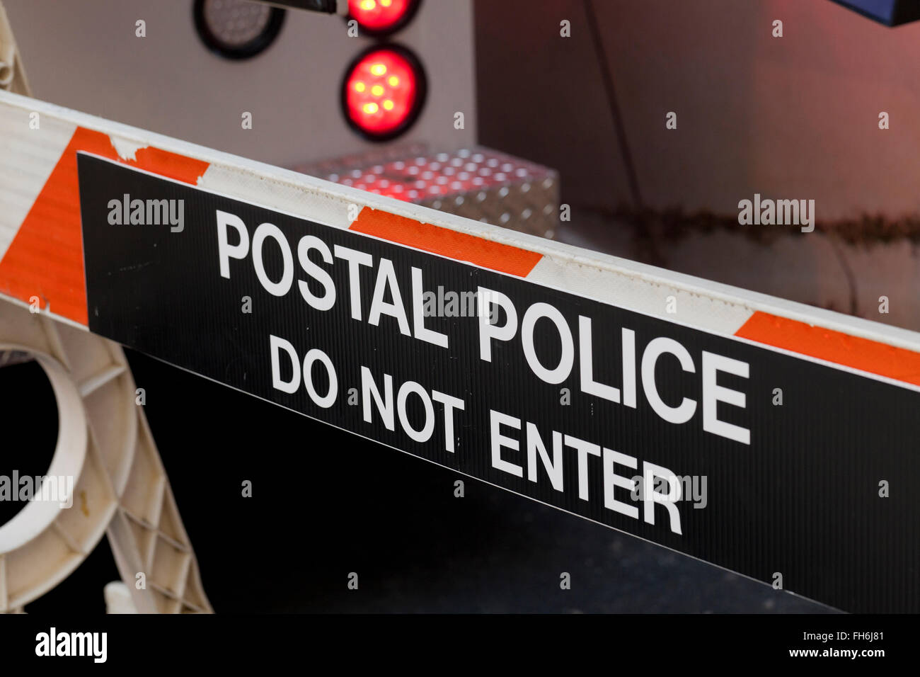 Post-Police Line Zaun - USA Stockfoto