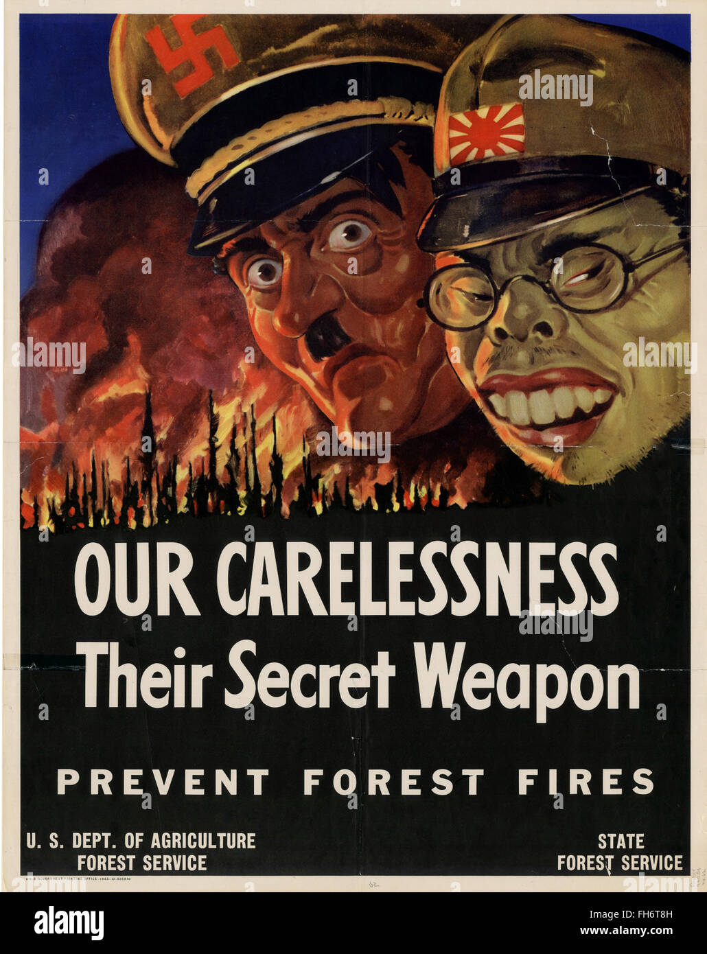 Unsere Carelessnes ihre geheime Waffe - US-Propaganda-Plakat - WWII Stockfoto