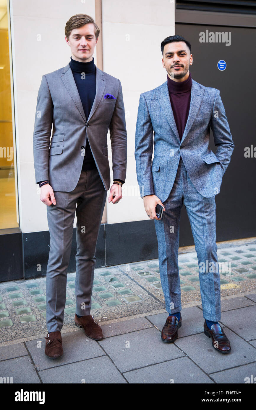 Street-Style London Collections Men Fashion week, Herbst-Winter-2016. Stockfoto