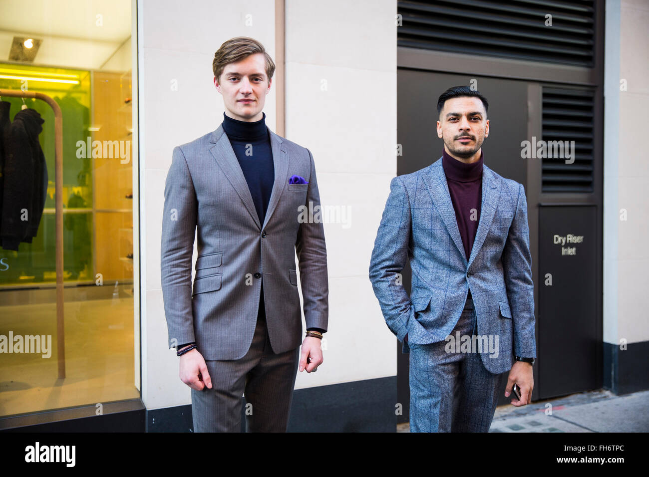 Street-Style London Collections Men Fashion week, Herbst-Winter-2016. Stockfoto