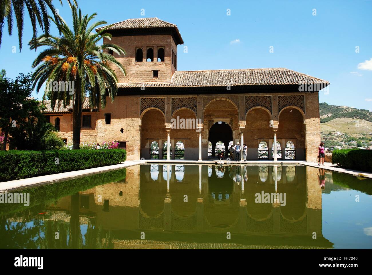 Palacio del Partal (Gärten von der partal), Palast von Alhambra, Granada, Provinz Granada, Andalusien, Spanien, Westeuropa. Stockfoto