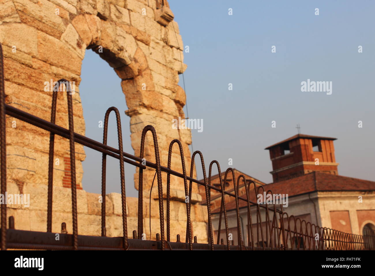 bewachen von der Spitze der Arena von Verona Stockfoto