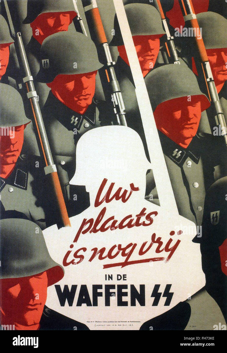 Waffen SS - Nazi-Propaganda-Plakat - WWII Stockfoto