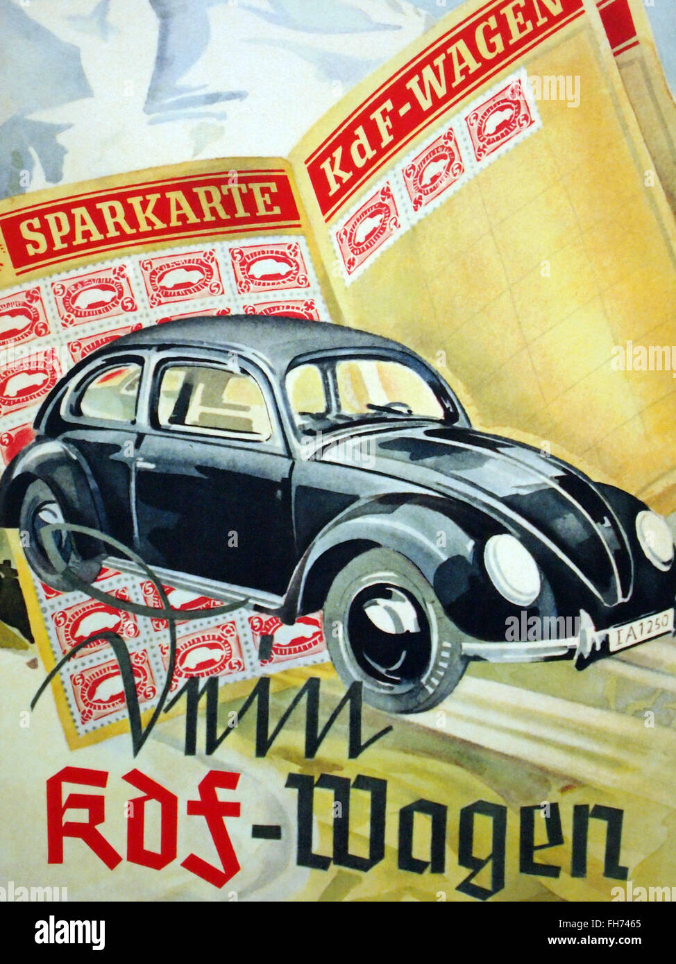 Wolkswagen - deutsche Propaganda Poster - WWII Stockfoto