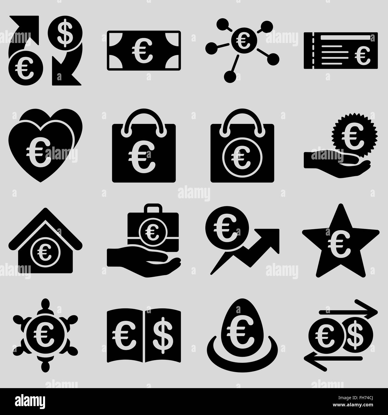 Euro Banking-Geschäft und Service-tools-Symbole Stockfoto