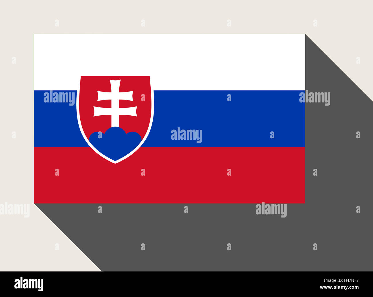 Slowakei Flagge in flachen Web-Design-Stil. Stockfoto