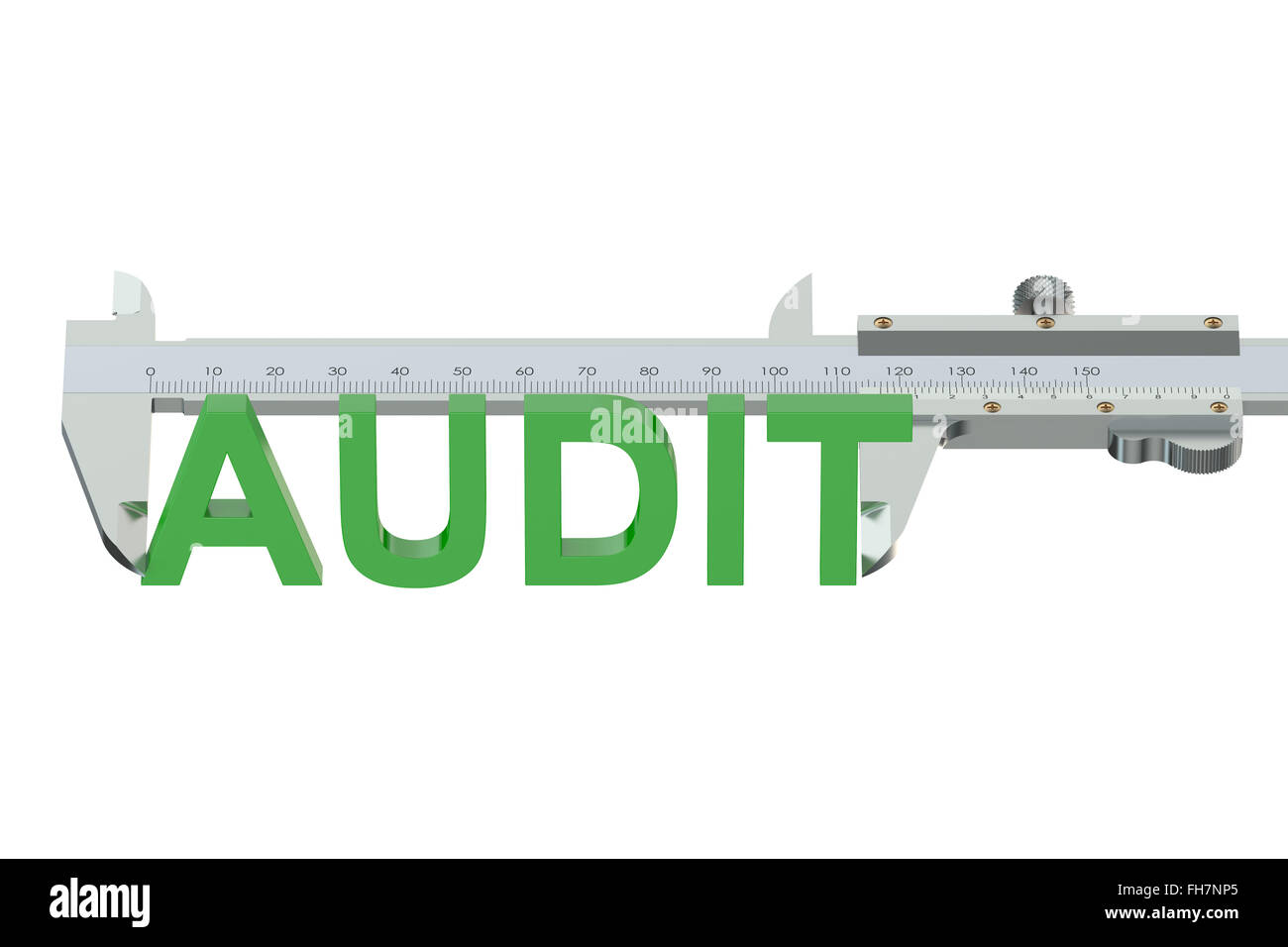 Audit-Messkonzept isoliert auf weißem Hintergrund Stockfoto