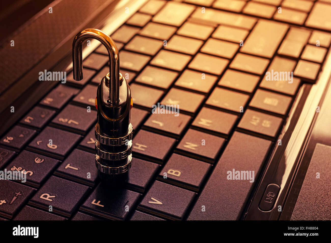 Tastatur entriegeln - Sicherheitskonzept Stockfoto