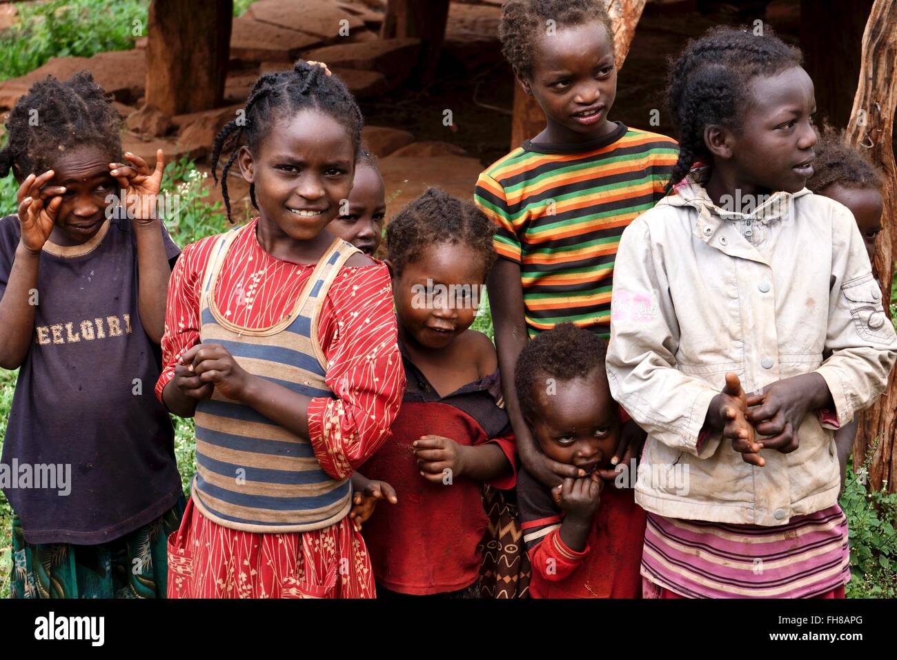 Eine Gruppe von Mädchen in Äthiopien Stockfoto