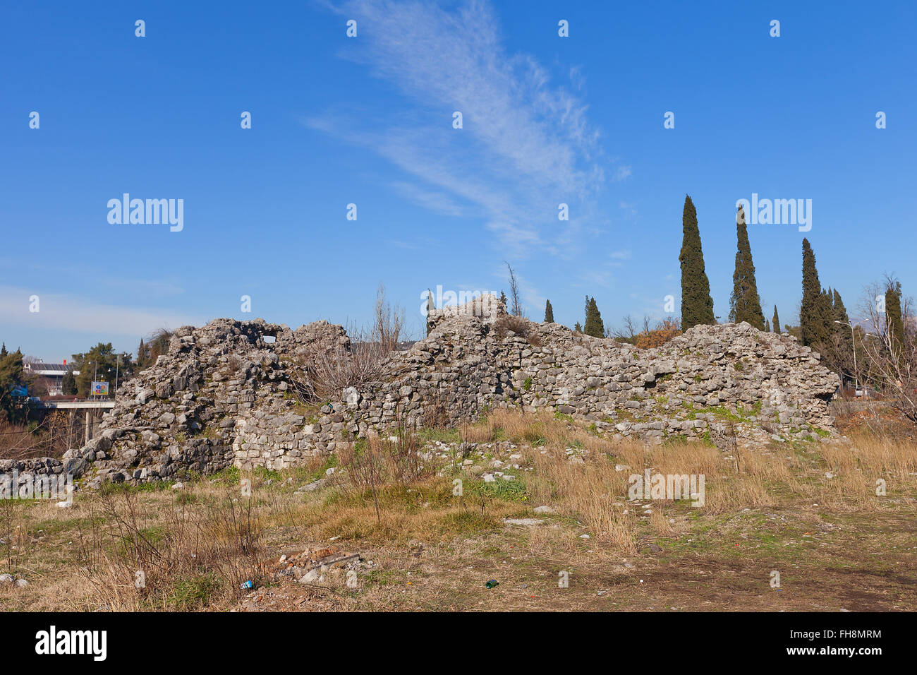 Ruinen der Depedogen Festung (Nemanjin Grad) in Podgorica, Montenegro. Errichtet im Jahre 1477 von Ottoman-Reich Stockfoto