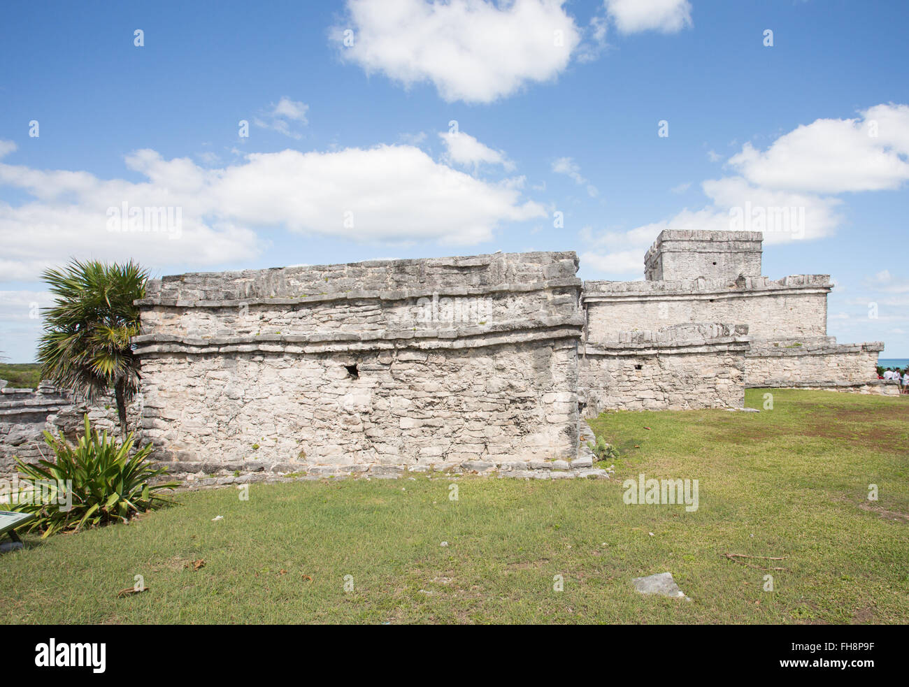 Tempelgebäude in Tulum Mexiko Stockfoto