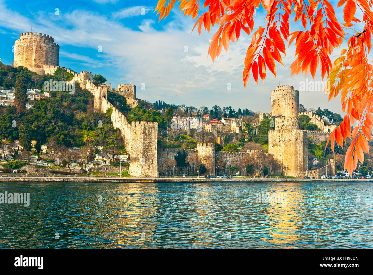 Die schöne Aussicht von Rumeli Festung, Istanbul, Türkei. Stockfoto