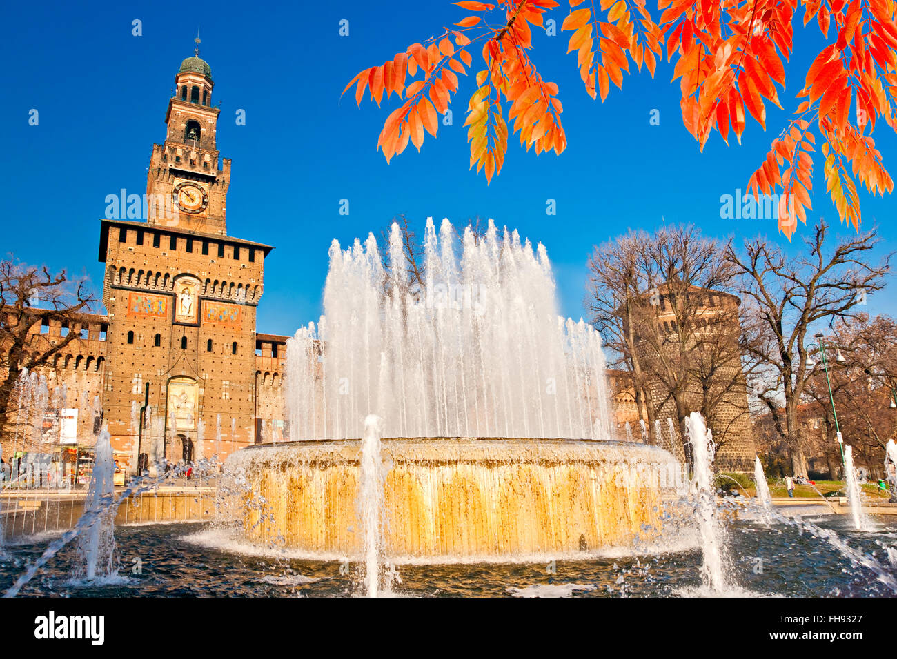 Das Castello Sforzesco in Mailand, Italien. Stockfoto